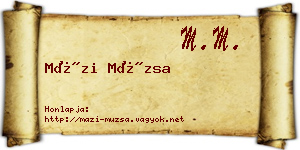 Mázi Múzsa névjegykártya